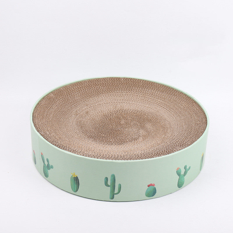 Round Cat Scratch Board, Bed & Toy – 3-in-1 Cat Essential