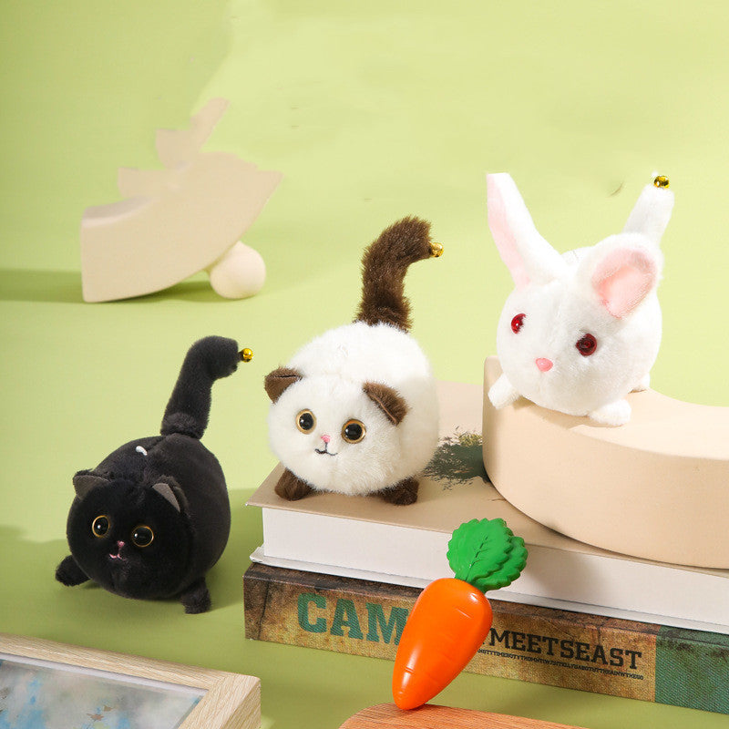 Plush Drawstring Cat Toy – Bunny & Mouse Design